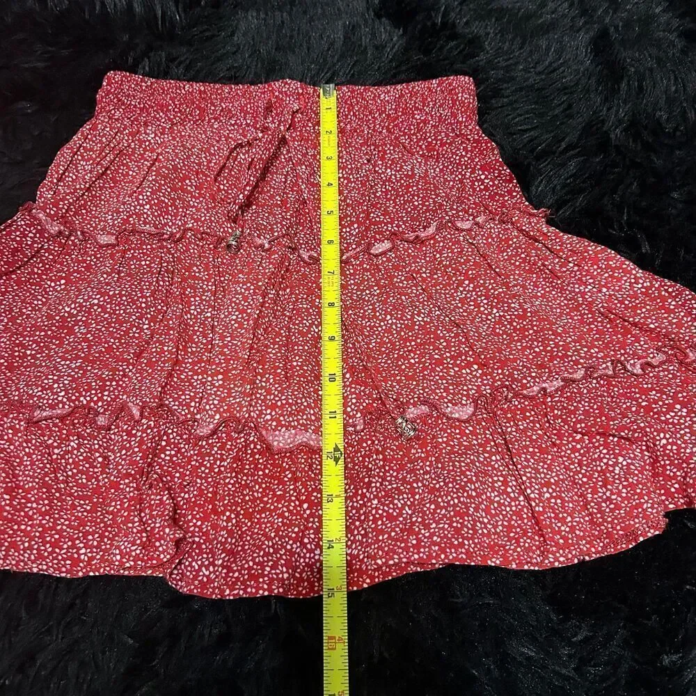 PRINCESS POLLY red floral print mini skirt size 0 women’s
